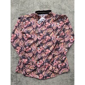 Royal Highness Equestrian Show Shirt‎ Womens Size 2 XL Paisley Pink Button Up